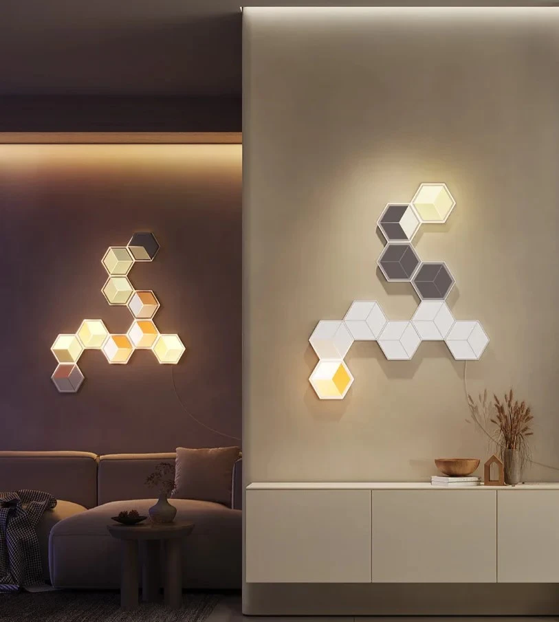 „Govee H606A Glide“ šešiakampės šviesos plokštės, itin plonos, 7 vnt. pakuotėje | LED apšvietimas | RGBIC, 2,4 GHz „Wi-Fi“, „Bluetooth“