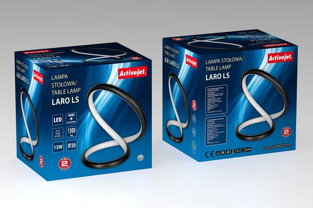 LED Stalo Lempa - Activejet AJE-LARO 13W Šiuolaikinė Juoda