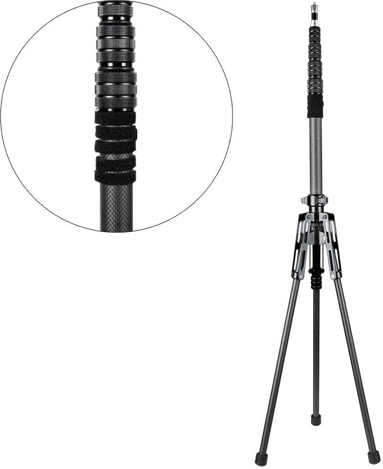Lubinis šviestuvas Mitoya Apšvietimo Stovas - HERON 210cm Anglies Pluošto 16mm Galva 3/8'' Sriegis Maksimalus Apkrova 3kg