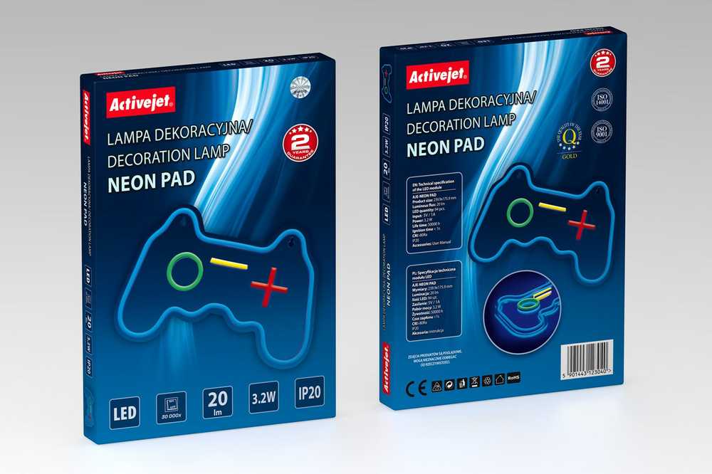 ActiveJet Suaktyvinkite AJE-NEON PAD neoninį šviesos diodą