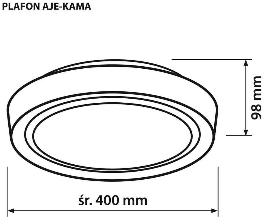 Lubinis šviestuvas Lubų Šviestuvas - Activejet LED Plafond Aje-kama 24w