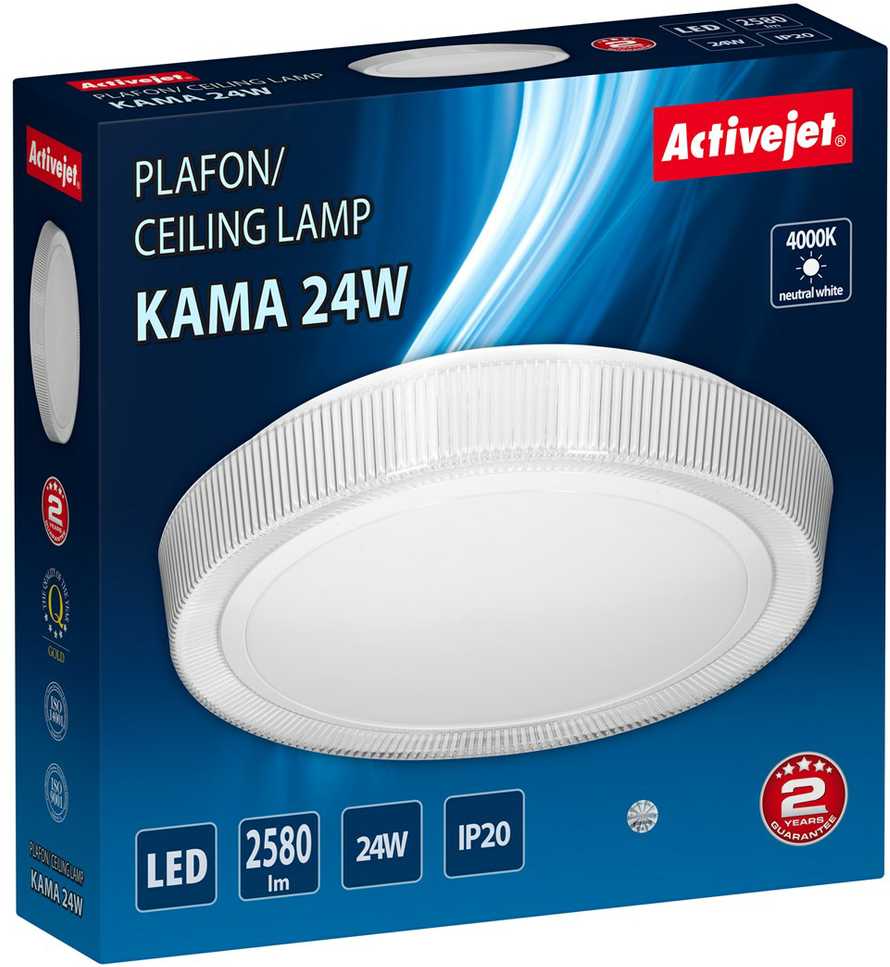Lubinis šviestuvas Lubų Šviestuvas - Activejet LED Plafond Aje-kama 24w