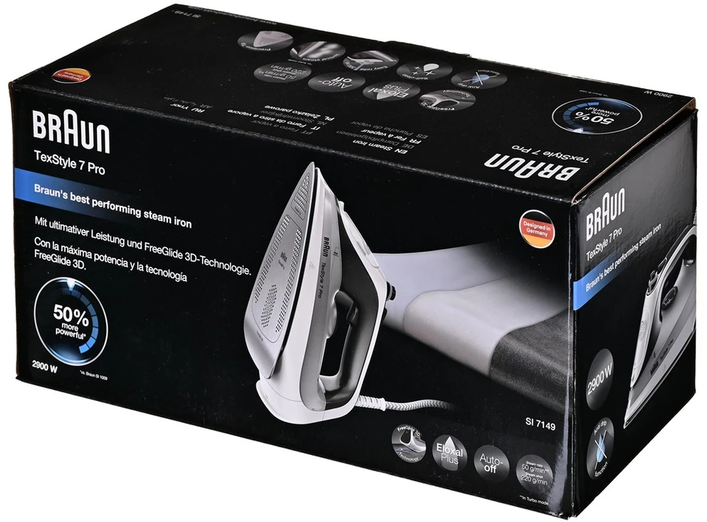 BRAUN TexStyle 7 Pro Garų lygintuvas SI 7149 WB, Baltas/juodas