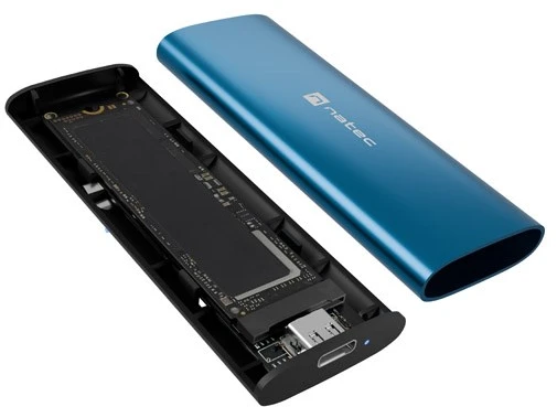NATEC RHINO M.2 NVME LITE IŠORINIS SSD DĖŽUTĖ USB-C 3.2 GEN 2 HORIZON Mėlynas