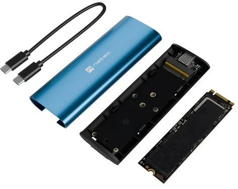 NATEC RHINO M.2 NVME LITE IŠORINIS SSD DĖŽUTĖ USB-C 3.2 GEN 2 HORIZON Mėlynas