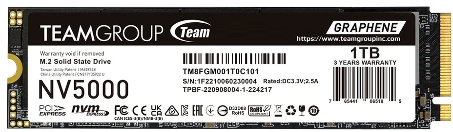 Team Group M.2 Teamgroup 1 TB NV5000 TM8FGM001T0C101 PCIe M.2 PCIe 4.0 x4