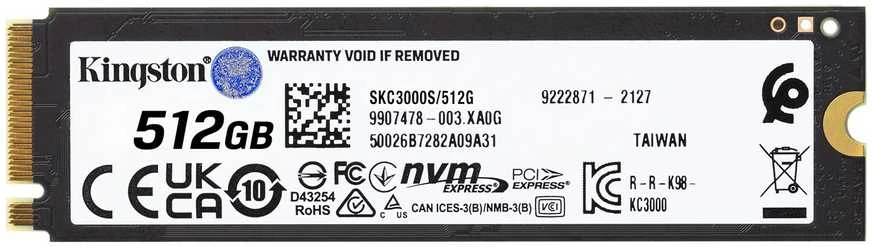 M.2 SSD - Kingston Technology 512 GB KC3000 NVMe SSD