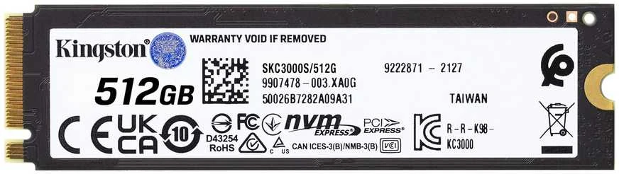 M.2 SSD - Kingston Technology 512 GB KC3000 NVMe SSD