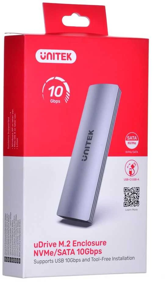 UNITEK S1230A išorinis korpusas M.2 NVMe/SATA 10 Gbps
