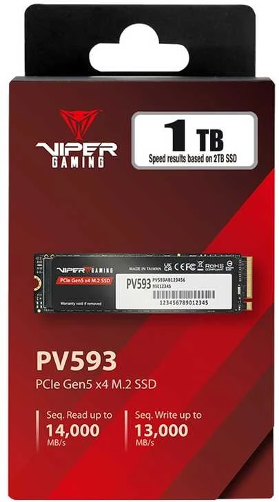 Patriot Viper PV593 M.2 PCI-E Gen5 x4 NVMe2 1TB 14G (PV593P1TBM28H)