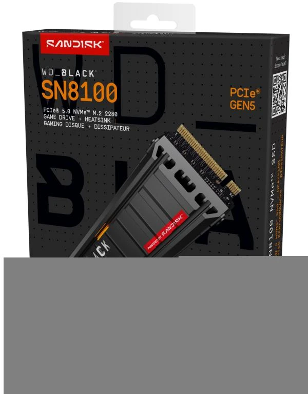 „Western Digital“ Juodas SN8100 1 TB M.2 PCI Express 5.0 NVMe TLC 3D NAND