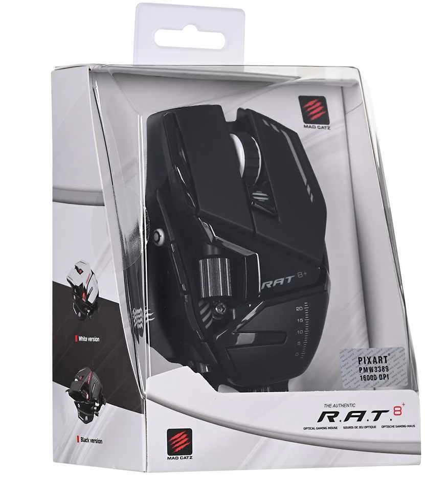 Žaidimų pelė  Mad Catz R.A.T. 8+, juoda