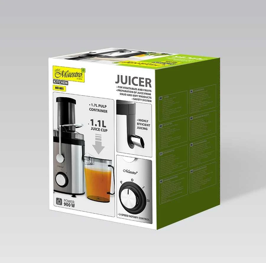 Sulčiaspaudė Feel Maestro MR-805 Juicer 900 W Juodas, Sidabrinis