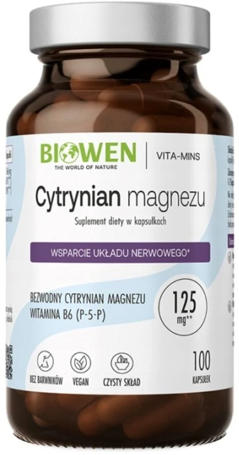 Maisto papildas - Biowen Magnio Citratas 100 Kapsulių
