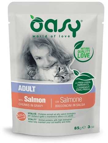 Maisto produktai - Oasy Chunks in Gravy lašiša 85g Be glitimo