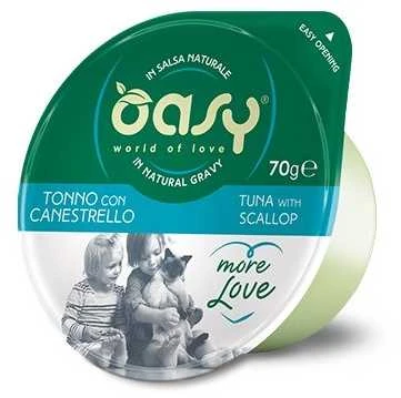 Maisto produktai - Oasy More Love Tuna with Scallop šlapias maistas 70g