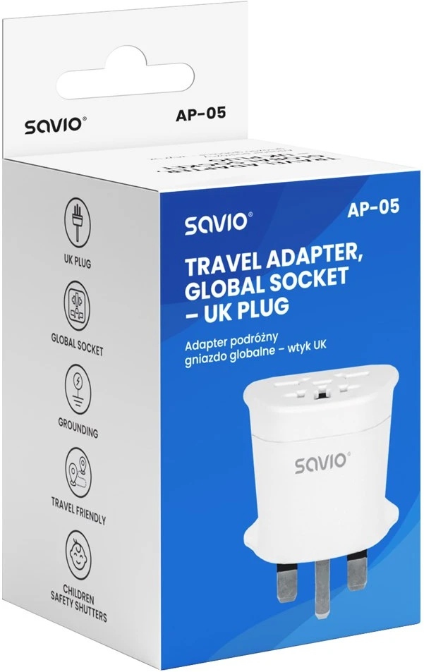 Savio AP-05 maitinimo adapteris / keitiklis, skirtas naudoti patalpose, 2500 W, Baltas