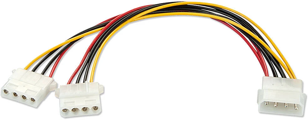 Maitinimo Adapteris - Lindy 5,25" 4 Kontaktų M Į 2× 5,25" F Y Kabelis, 0,25 m