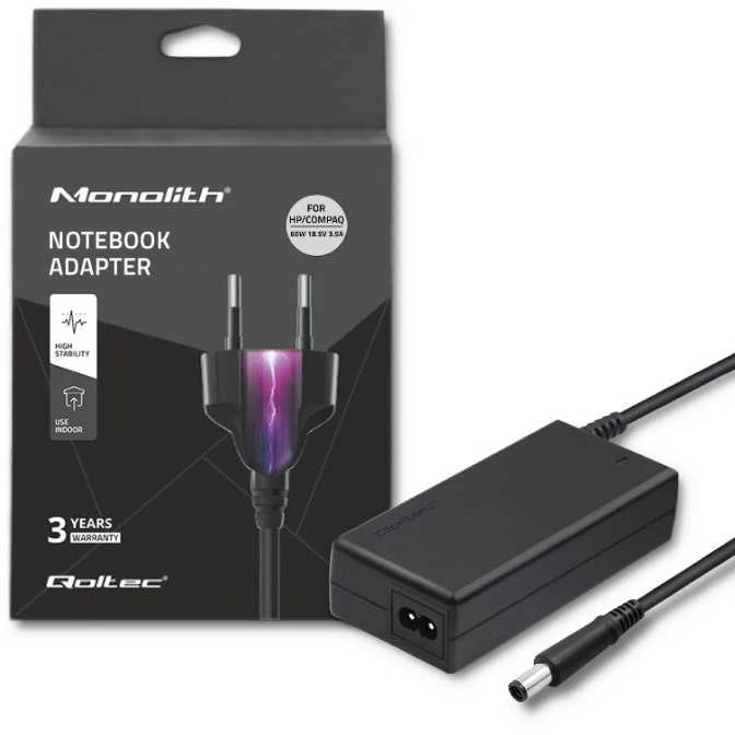 QOLTEC 50084 Nešiojamas kompiuteris AC power adapter HP Compaq 90W 18.5V 4.9 A 7.4x5.0+pin