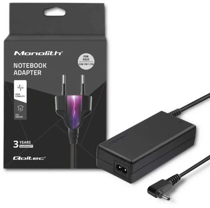 QOLTEC 51507 Nešiojamas kompiuteris AC power adapter for Asus 33W 19V 1.75A 4.0x1.35