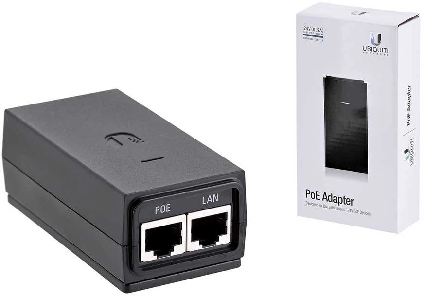 Ubiquiti Extra Gigabit PoE prievadai, 24V, juodi PoE-24-12W-G / UBI-PoE-24-12W-G