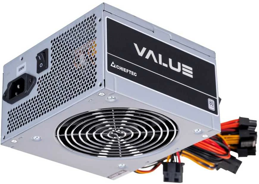 CHIEFTEC Value 400W efficacity 80p.c. ATX 12V 2.3 Cables 1x20+4PIN ATX 3xSATA 2xMolex 1x4PIN 12V 1x8PIN 6 + 2 PCIe