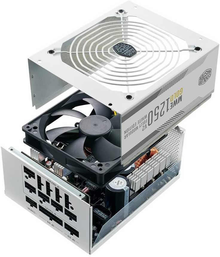 Maitinimo blokas - Cooler Master MWE Gold 1250 V2 ATX 3.0 Baltas