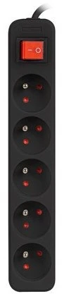 LANBERG PS1-05E-0150-BK 1.5M Juodas LANTERGE CURVE 5X 230V PL su grandinės pertraukikliu, pilnai varinis