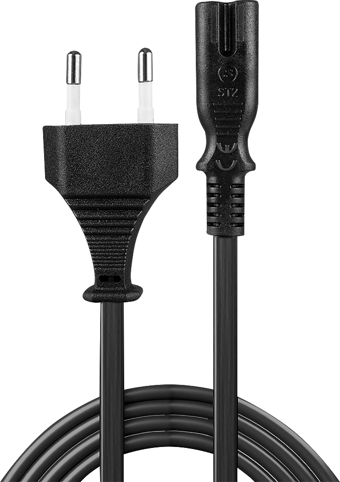Maitinimo Laidas - LINDY Euro Kištukas į C7, 2 m, 2.5A/250V, PVC, Varis, Juodas