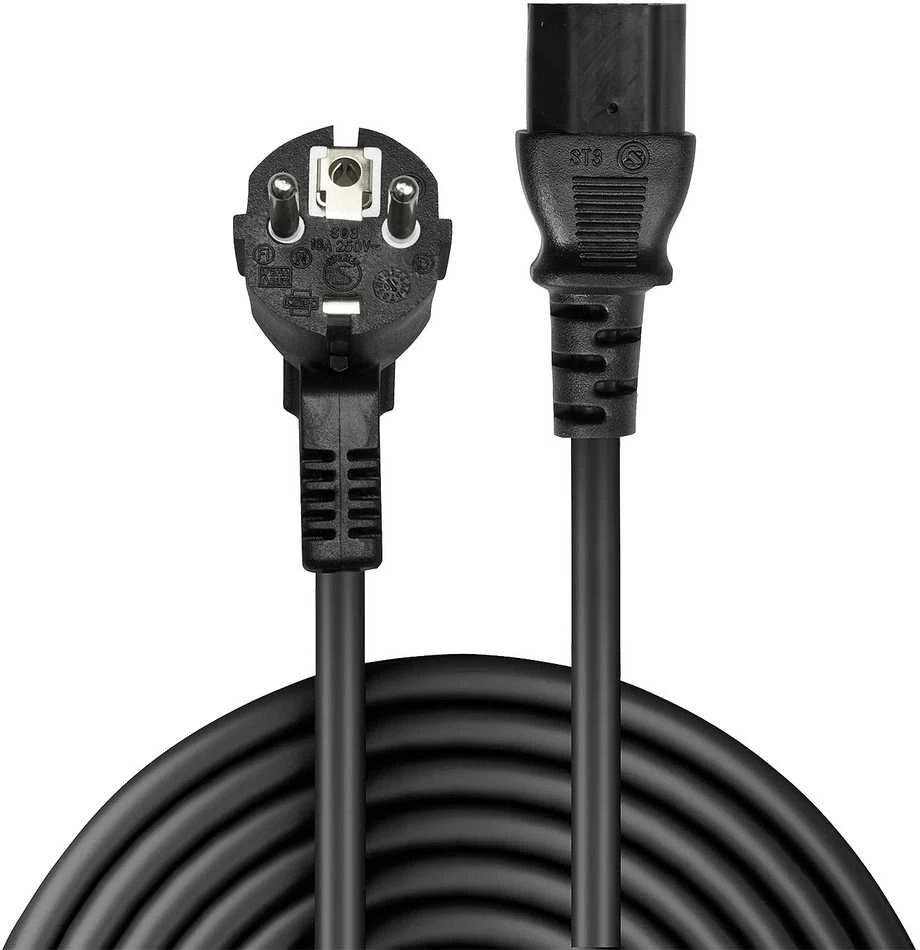 Maitinimo Laidas - LINDY Schuko Kištukas į C13, 5m, 10A/250V, Varis, PVC, Juodas