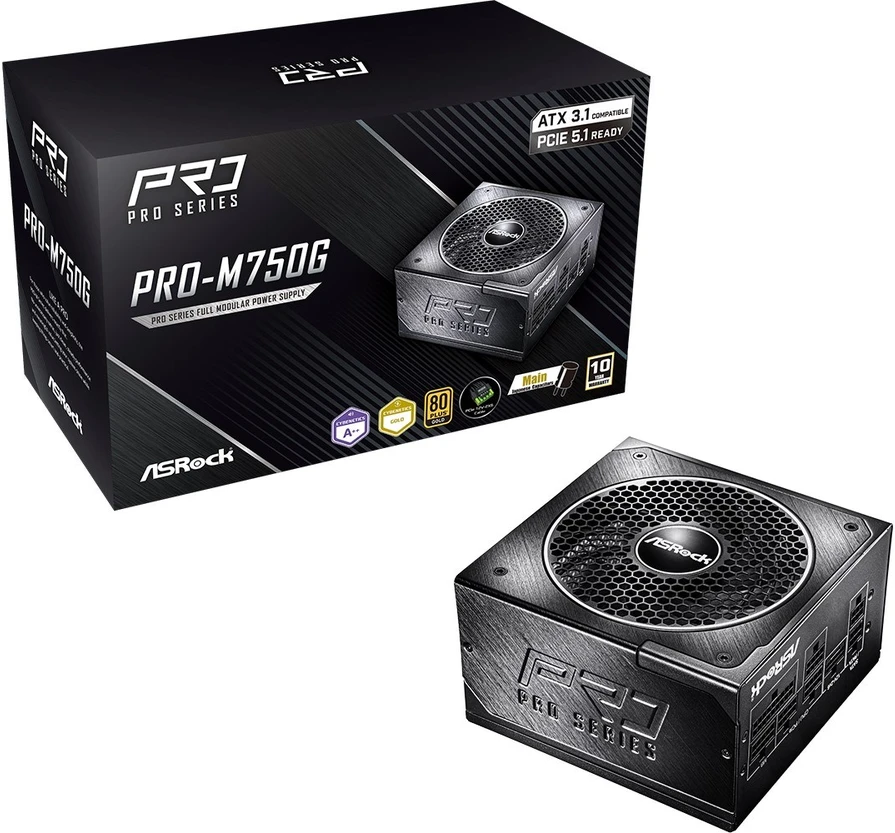 Asrock PRO-M750G 750W 80 PLUS Gold maitinimo blokas