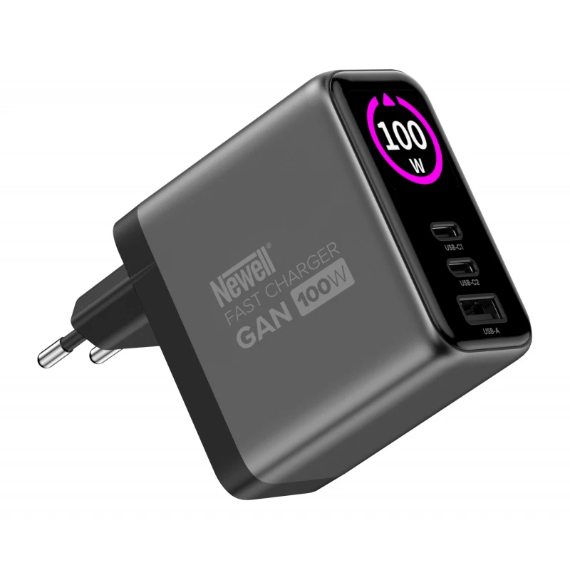Maitinimo šaltinis - Newell GaN 100 W TFT įkroviklis (100W, 2x USB-C, 1x USB-A)