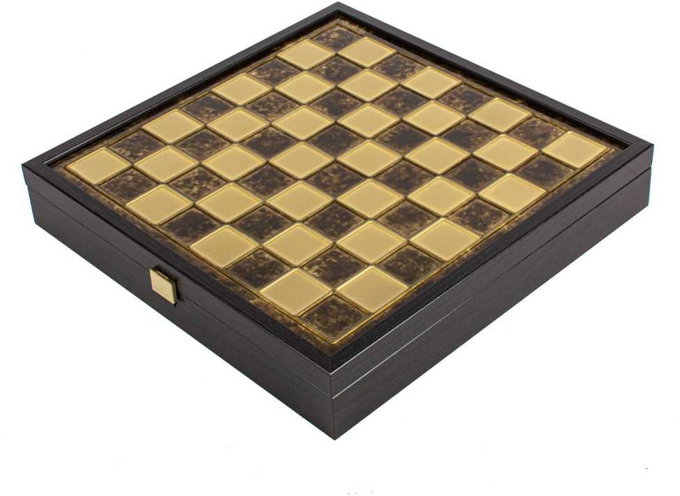 Manopoulos „Classic Metal Staunton“ Metalinių Šachmatų Rinkinys Su 34cm Lenta