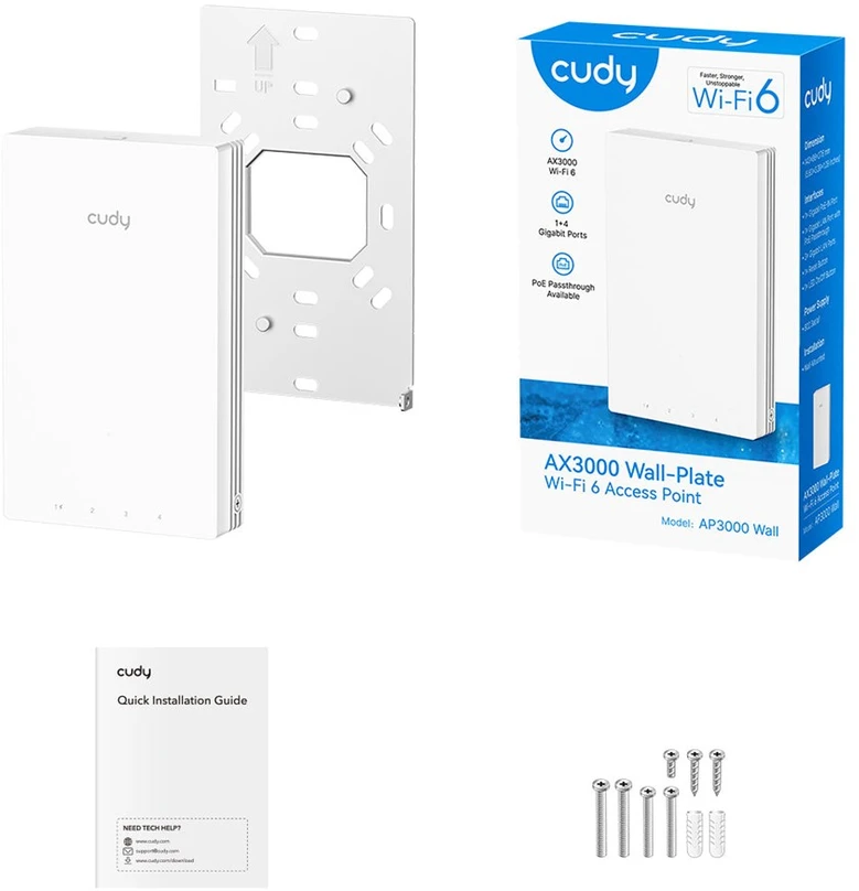 Maršrutizatorius Cudy AP3000 Wall Wi-Fi 6 AX3000