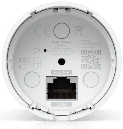 Ubiquiti U7 Mesh 5000 Mbit/s Baltas Power over Ethernet (PoE)
