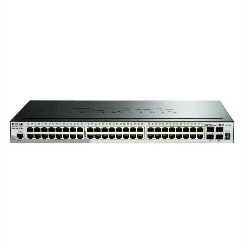 Šakotuvas D-LINK 52-Port Smart Managed PoE+ Gigabit Stack Switch 4x 10G dlink žalias 3.0 48x 10/100/1000Mbit/s TP RJ-45 PoE Port 802.3at