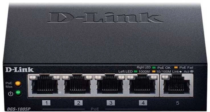 Šakotuvas D-Link | Jungiklis | DGS-1005P | Nevaldomas | Darbalaukis | Gigabit Ethernet (vario) jungtys kiekis 5 | Maitinimas per Ethernet (PoE) jungtys kiekis 4 | Maitinimo tipas Išorinis