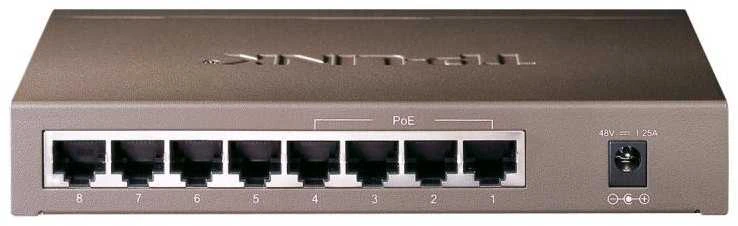 Šakotuvas TP-LINK 8 prievadų PoE jungiklis 4 PoE prievadai