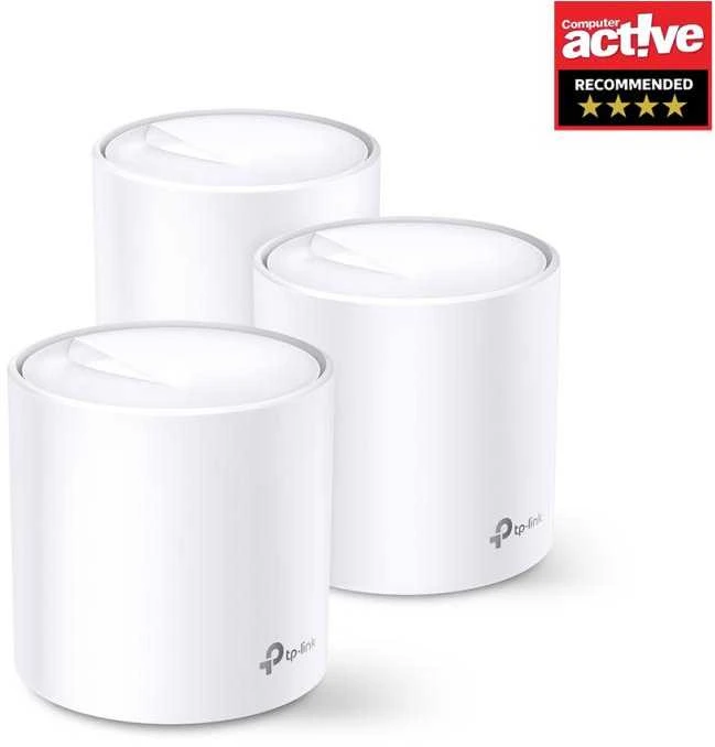 Maršrutizatorius TP-LINK | AX3000 viso namo tinklelio „Wi-Fi 6“ sistema | „Deco X60“ (3 vnt. pakuotė) | 802.11ax | 575+2400 Mbit/s | Ethernet LAN (RJ-45) jungtys 2 | Tinklo palaikymas: Taip | MU-MiMO: Taip | Antenos tipas: Vidinė