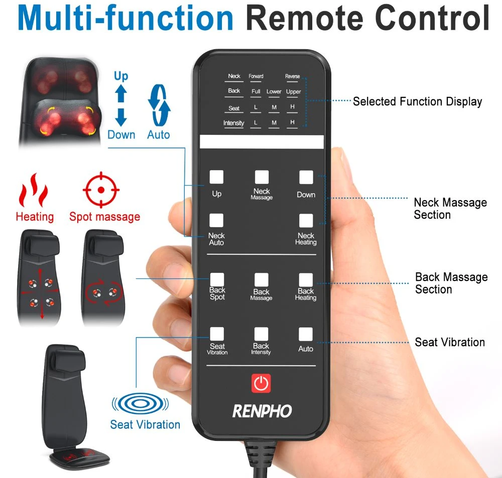 RENPHO Neck & Back Massage Cushion S Juodas