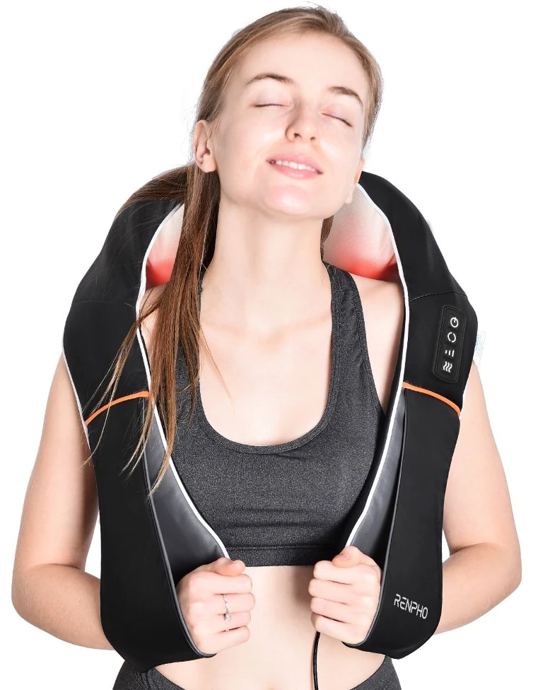 Masažuoklis - RENPHO U-Neck 1 Shiatsu Kaklo Ir Pečių Masažuoklis, 8 Sukamieji Mazgai, Šildymo Funkcija