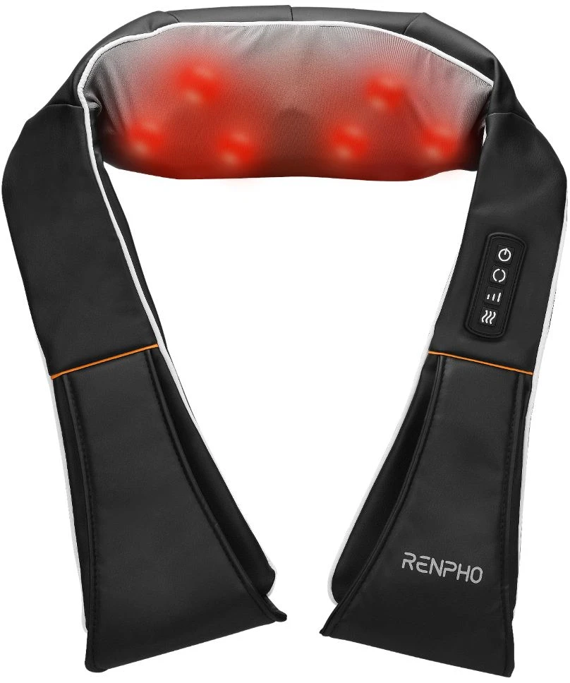 Masažuoklis - RENPHO U-Neck 1 Shiatsu Kaklo Ir Pečių Masažuoklis, 8 Sukamieji Mazgai, Šildymo Funkcija
