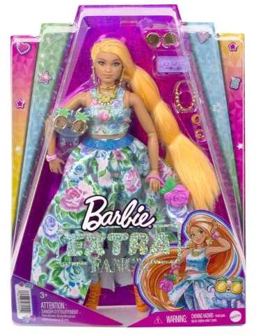 Mattel Žaislas - Barbie Extra Fancy Lėlė Gėlių Suknelė su Kačiuku