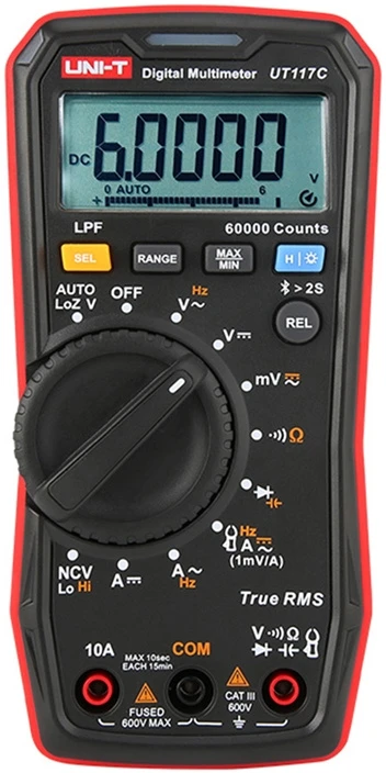 Didelio tikslumo skaitmeninis multimetras AC/DC 600V; AC/DC 10A; 50kHz; 40MΩ; 1000uF; LoZ; LPF; NCV; 60000; True RMS; BT, UNI-T