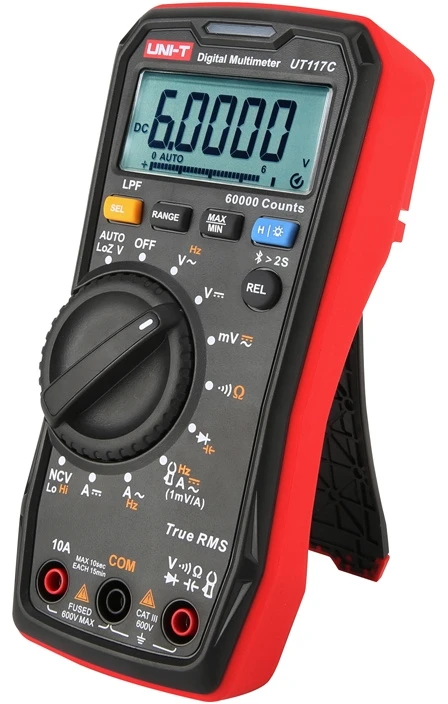 Didelio tikslumo skaitmeninis multimetras AC/DC 600V; AC/DC 10A; 50kHz; 40MΩ; 1000uF; LoZ; LPF; NCV; 60000; True RMS; BT, UNI-T