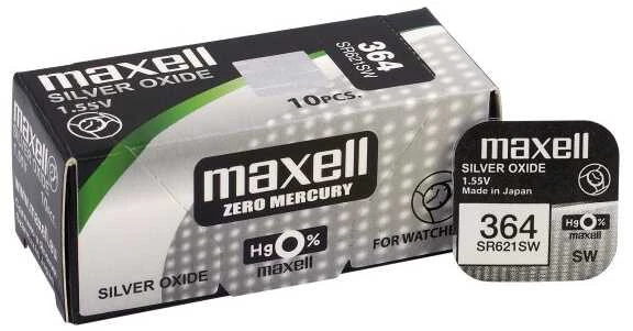 Baterija – Maxell 364 (SR621SW) 1,55 V Mygtukinė Baterija, 10 vnt.