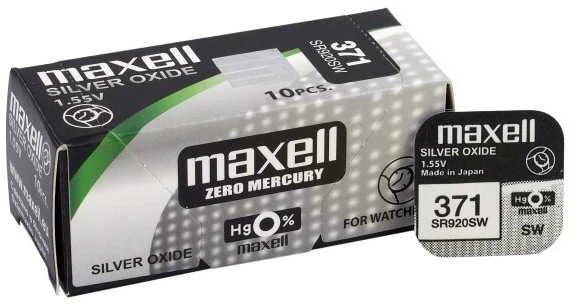 Maxell 371 SR920SW 10 vnt. baterijų pakuotė