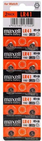 Maxell LR41 1.5V baterijos 10 vnt. pakuotė