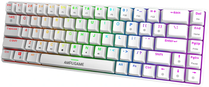 Fifine GK1W mechancial klaviatūra, 65% RGB (baltas)