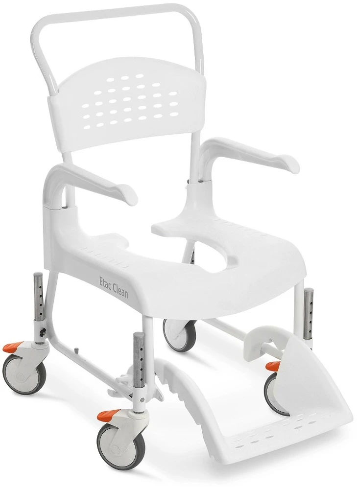 Medpunkt ETAC Clean 55 cm / 2 stabdžiai Neįgaliojo vežimėlis su tualeto funkcija Baltas